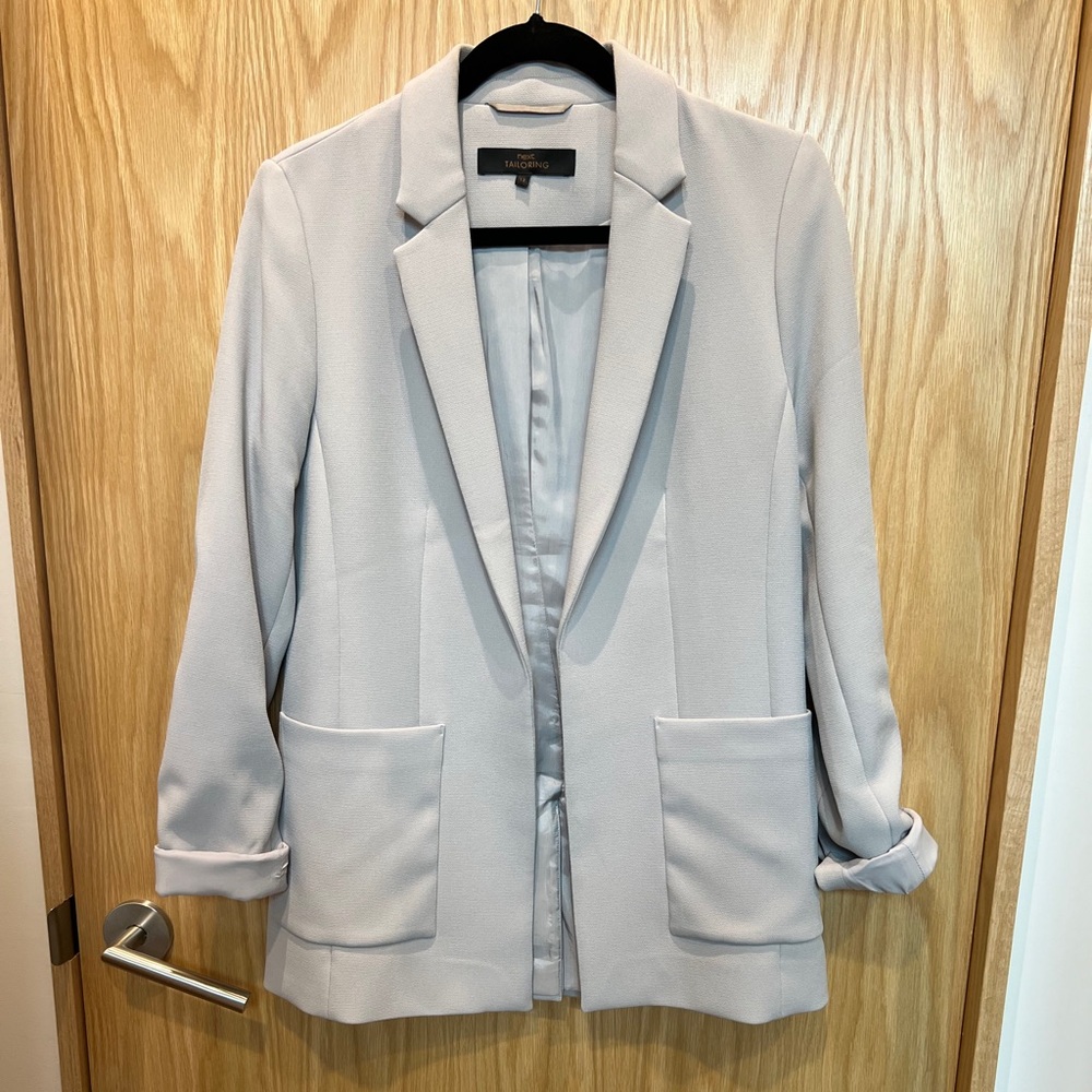 Light gray tailored jacket casual or smart look